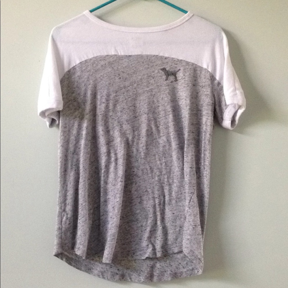 PINK grey and white t-shirt